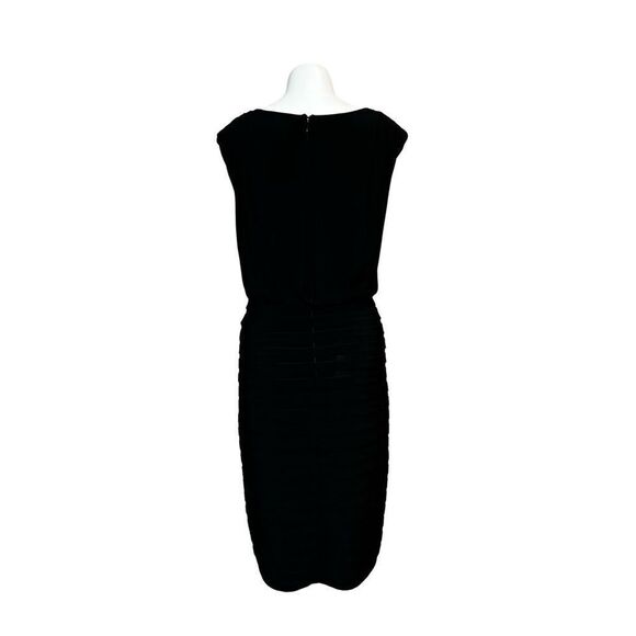 Adrianna Papell black cowl neck shutter pleat dress size 6 - Picture 8 of 16